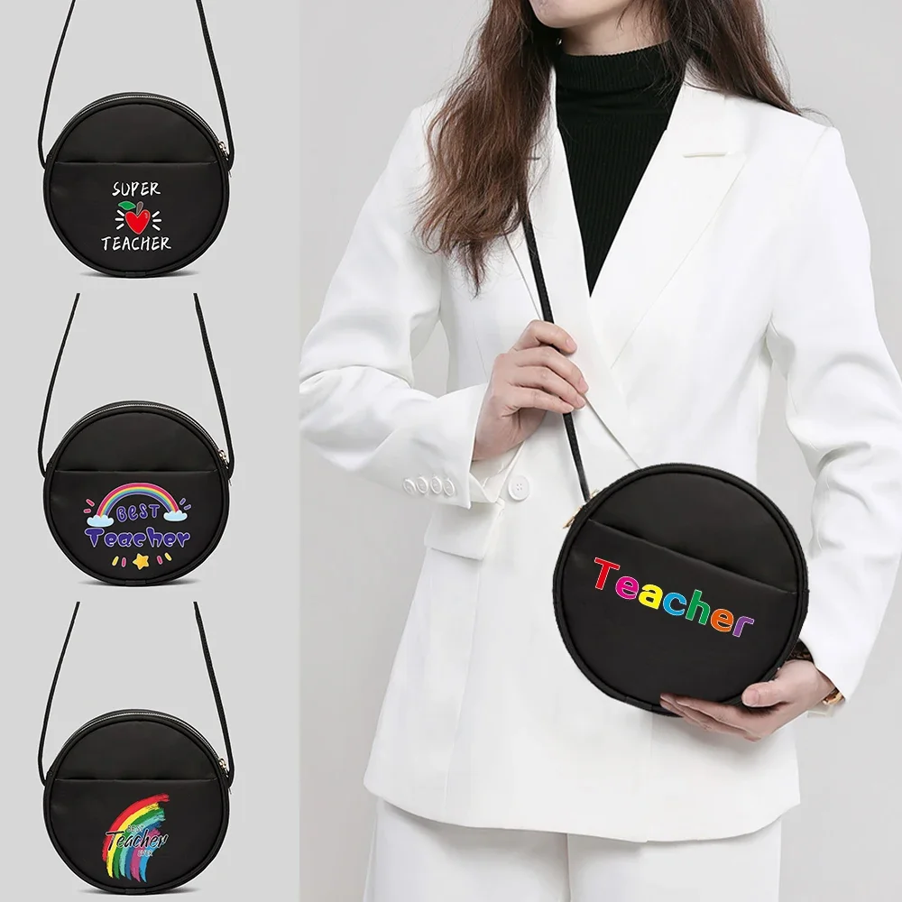 Round Crossbody Bag Teacher Series Mini Phone Purse Bags Single Shoulder Bag Multifunctional Commuting Storage Pack