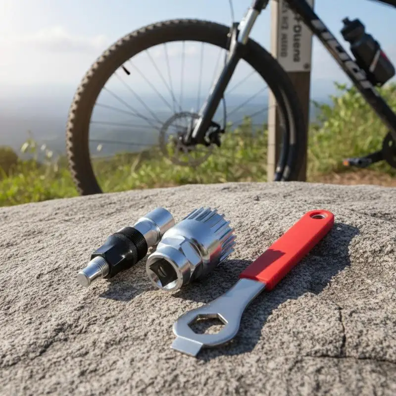 Bike Crank and Bottom Bracket Removal Tool - Universal Crank Puller Extractor with BB Spanner Wrench for Mountain and Road Bikes