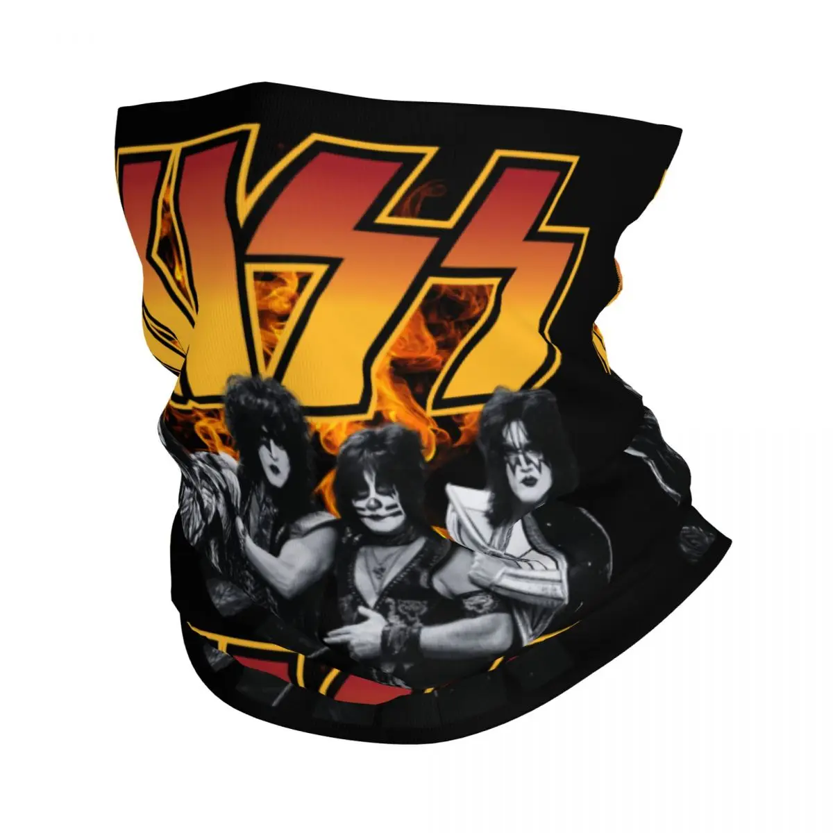 Heavy Metal Music Kiss Winter Headband Neck Warmer Women Men Ski Camping Tube Scarf Rock Band Face Bandana Gaiter