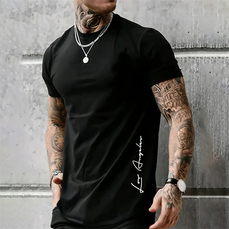 Simple Fashion Letters Graphic T Shirts Trend Summer Crew Neck 3D Printed Short Sleeve Tees Casual Streetwear Cool T-shirts Tops