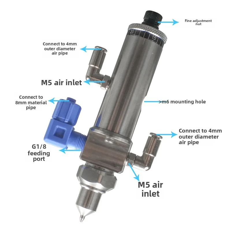 Single Liquid Dispensing Valve Stainless Steel  Thimble Type Small Flow Spray Valve Accessory for Industrial Equipment