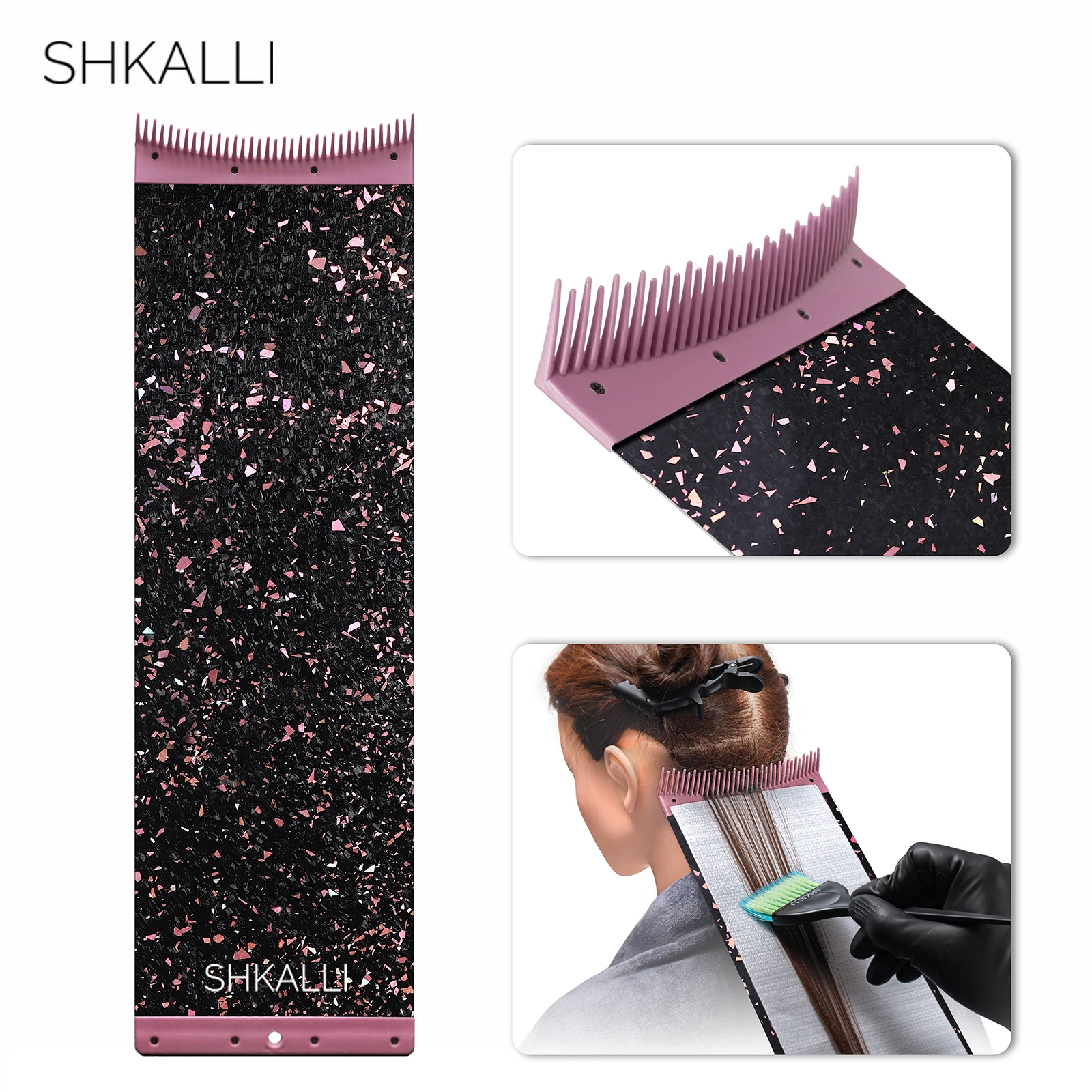 Professional Carbon Fiber Highlighting Board with Comb Teeth Hair Dyeing Board Styling Accessory for Hairdressers Coloring Tool