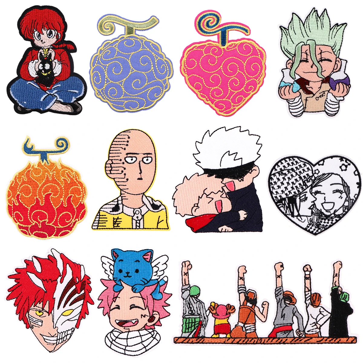 Manga Badge on Backpack Devil Fruit Iron On Patches For Clothing Anime Embroidered Patches For Clothes Toys