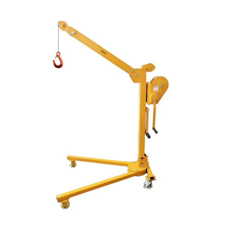 

Mobile small crane portable foldable hand-operated household small electric hand-operated crane lifting hanger with wheels