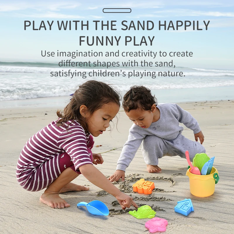 Beach Fun-Spielset mit Sandwerkzeugen – langlebiges Sandkastenspielzeug für Kinder, einschließlich Schaufeln, Eimer, Sieben und Gießkanne, ideal