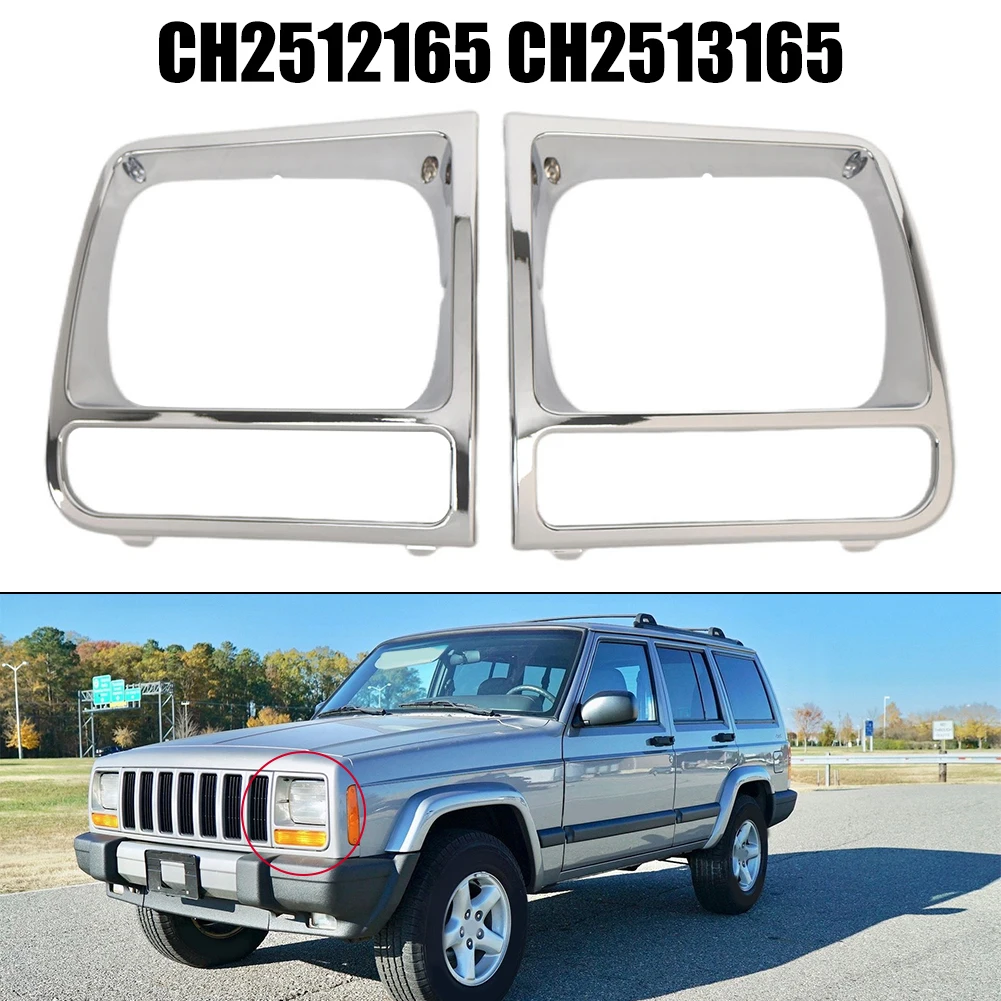 

Car Headlight Exterior Frame For Jeep Cherokee 1997-2001 Headlight Exterior Frame Silver 5EM72SW1 5EM73SW1
