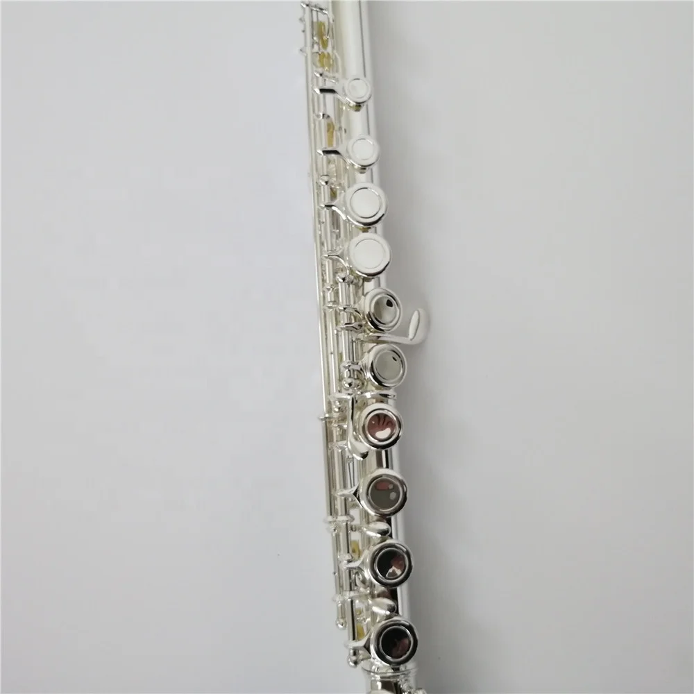 accept OEM 16 closed holes Omebaige good case silver plated flute