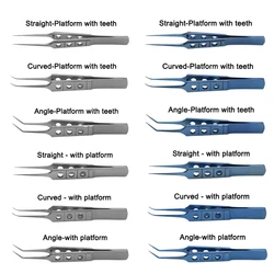 GREATLH 1pcs Microscopic Forceps Ophthalmic Tweezers Forceps Ophthalmic Instrument Eyelid Tools Stainless Titanium Alloy