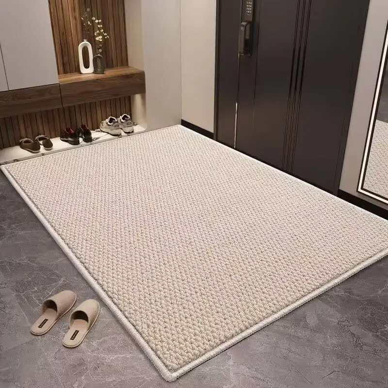 Alfombra de suelo para el hogar con anillo de piña, alfombra de entrada gruesa resistente al desgaste, la puerta se puede cortar, resistente a la suciedad y antideslizante