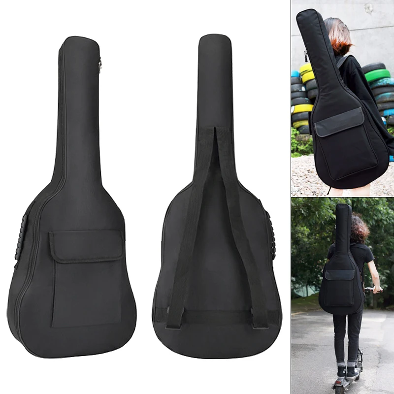 36 Inch Guitar Bass Ukulele Case Gig Bag Double Straps Oxford Fabric Pad 5mm Cotton Thickening Soft Cover Waterproof Backpack