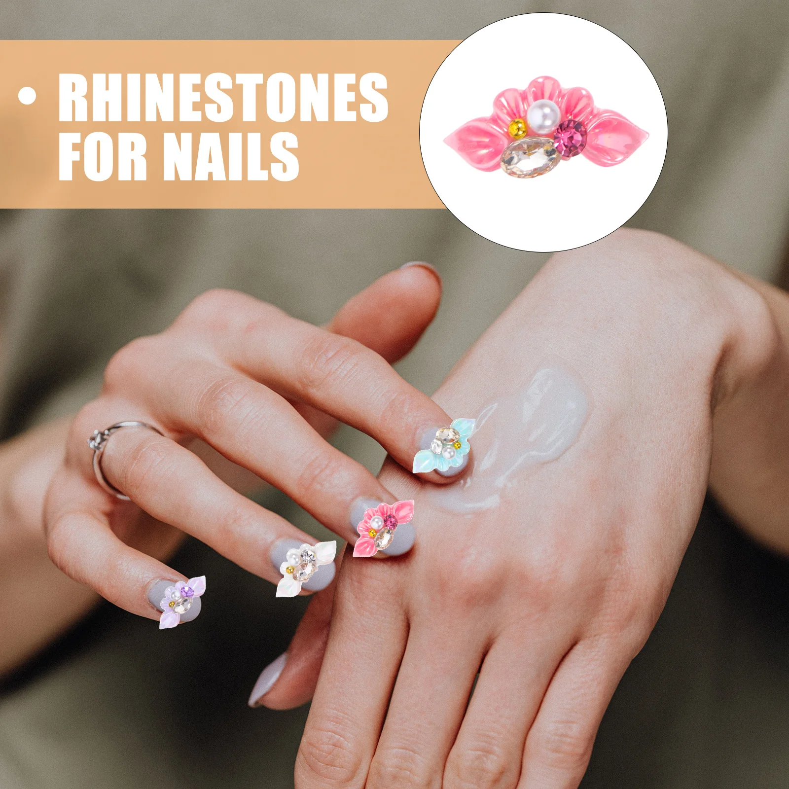 20 個ネイルアート用品フラワーラインストーン真珠魅力的な DIY デコレーションネイルアート用品ネイル用ラインストーン
