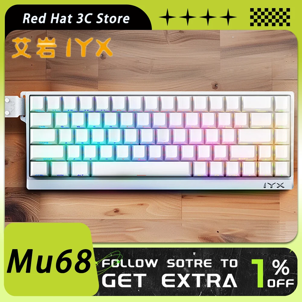 

IYX MU68 Mechanical Keyboard Magnetic Switch Wired Gaming Keyboard RGB Backlit Keyboard Hot Swap E-sports PC Accessories Office