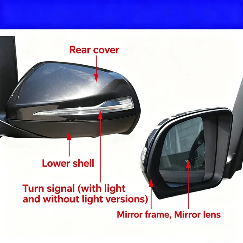 

Fit For Mercedes-Benz Vito V260 V-Class W447 Rearview Mirror Frame Back Cover Housing Lens Turn Signal Light 2016-2021