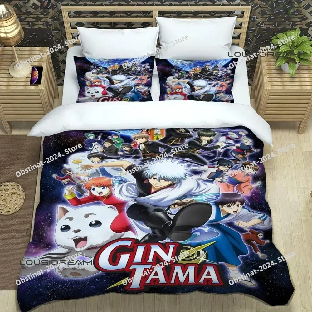 

GINTAMA Cartoon Printed Bedding Sets exquisite bed supplies set duvet cover bed comforter set bedding set luxury birthday gift
