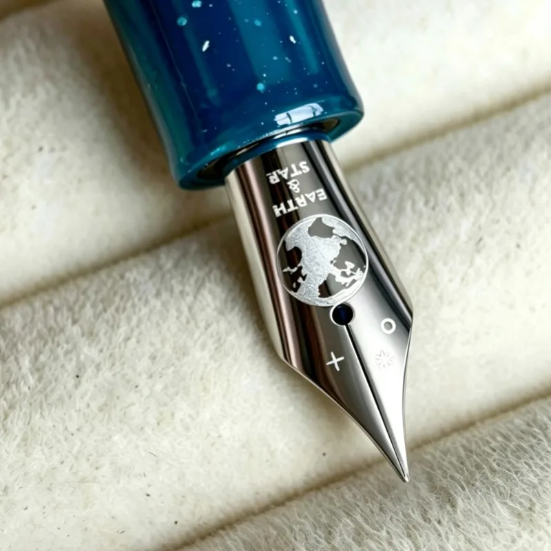 No.5 Wring Tip Fountain Pen Long Knife Nib Earth Light Plate Calligraphy Nib Student Professional Collection Practice Stationery