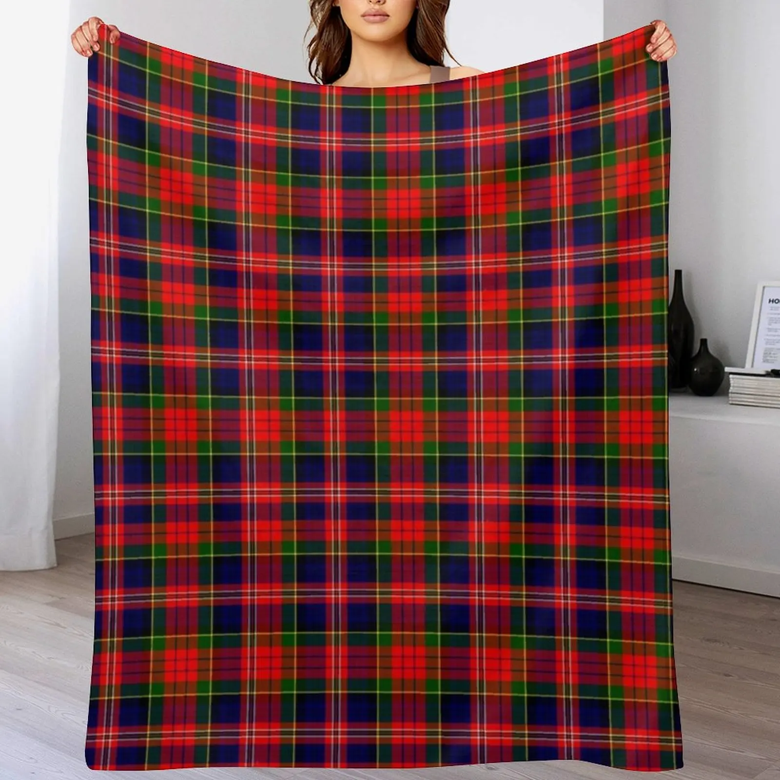 

Clan MacPherson Tartan Throw Blanket Warm Flannel Blanket for Couch Chair Bedroom