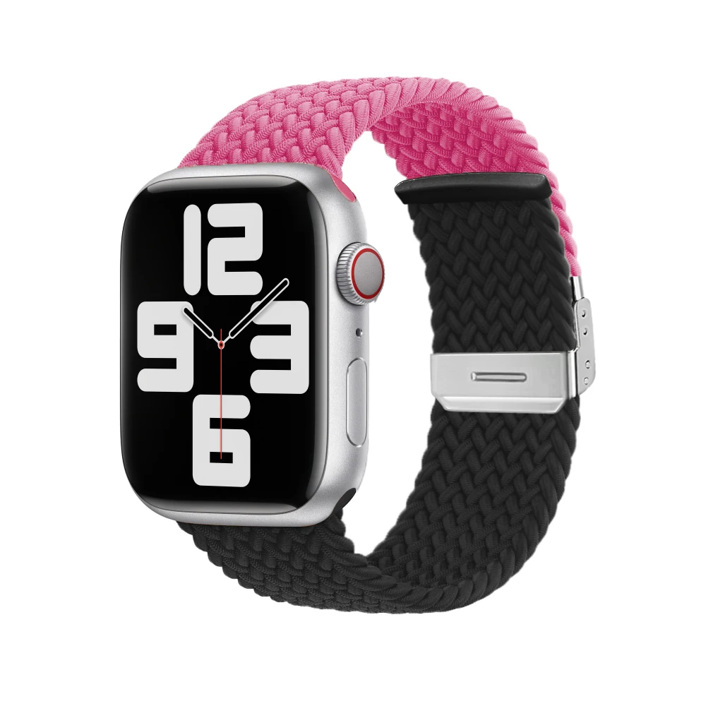 Bracelete de laço trançado para Apple Watch, Pulseira elástica, iWatch Series 9, Se, 7, 6, Ultra 8, HK9, HK8 Band, 44mm, 40mm, 45mm, 42mm, 38 milímetros, 49 milímetros
