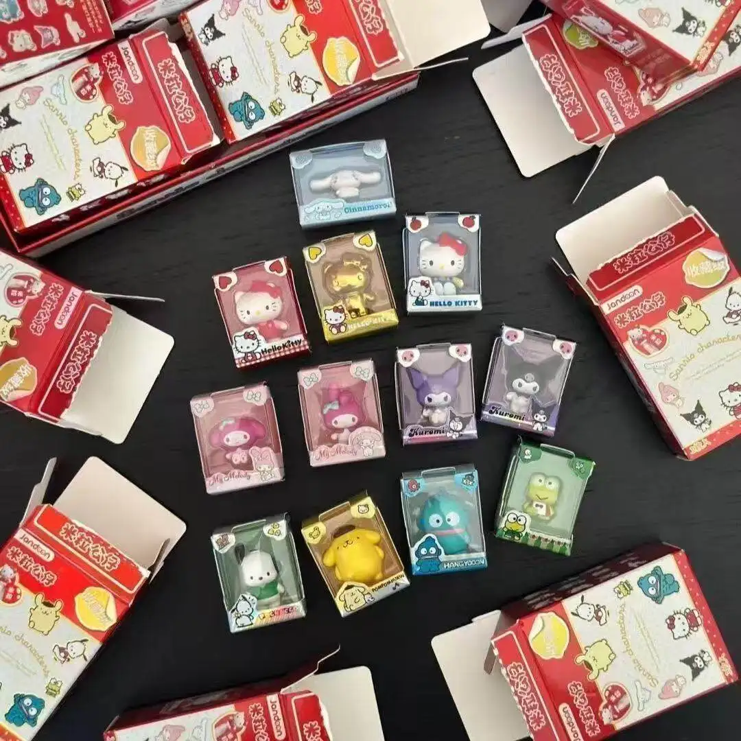 

JANDOOM Sanrio Rice Grain Doll Hello Kitty White Cinnamoroll Melody Blind box Mini Figures Anime Model Action Figure Toys Gifts