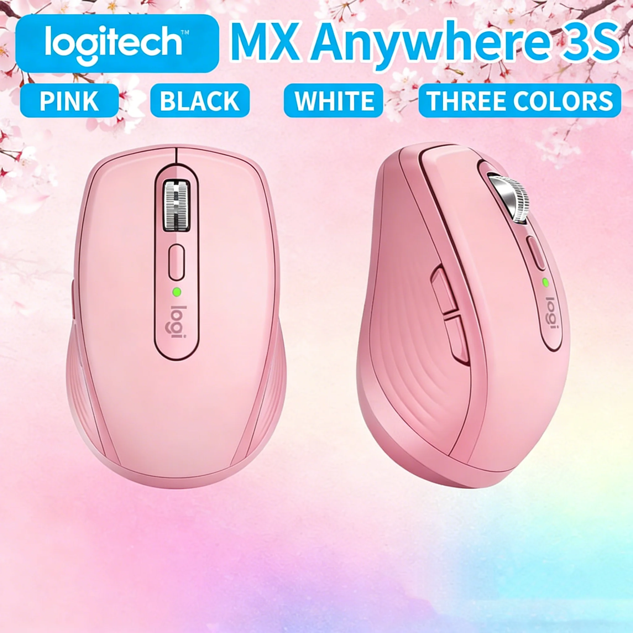 

Logitech MX Anywhere 3S Quiet Office Wireless Mouse Silent Click Ergonomic 8000DPI for Home Office Laptop Computer Accessories