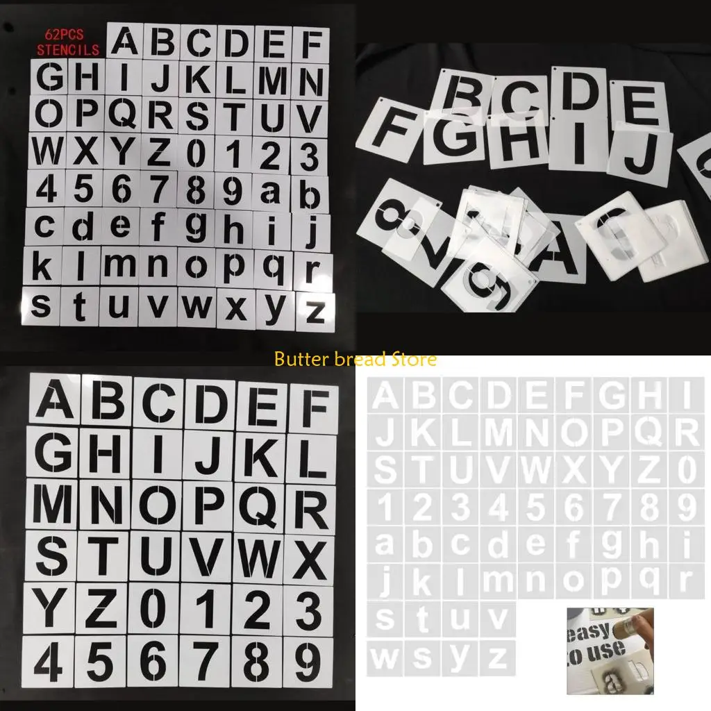 

W89C Letter and Number Stencils Kids Drawing Stencils for Wood Sign Cake Painting