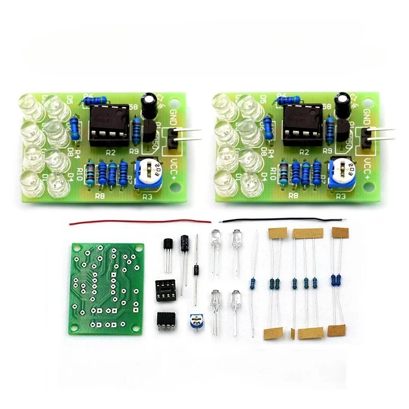 LM358 LED Breathing Light Kit Electronic Production Suite Electronic Kits DIY Parts Breath Light DIY Kit PCB Blue/Red Flashlight