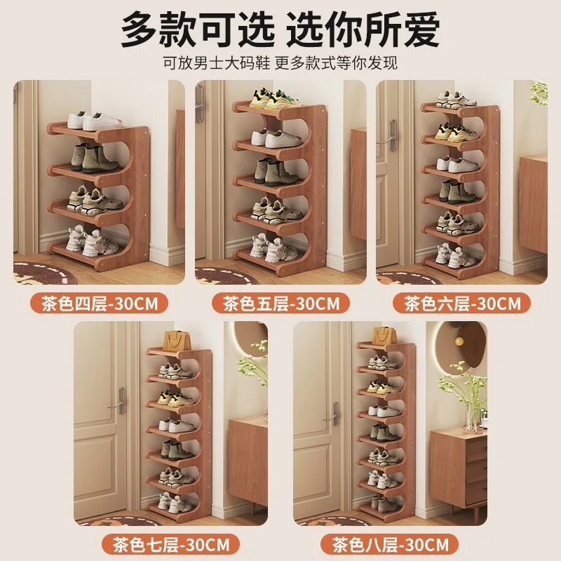 The shoe rack  and the narrow multi-layer storage rack in the household corner enters the door. Small space-saving shoe cabinet view 4