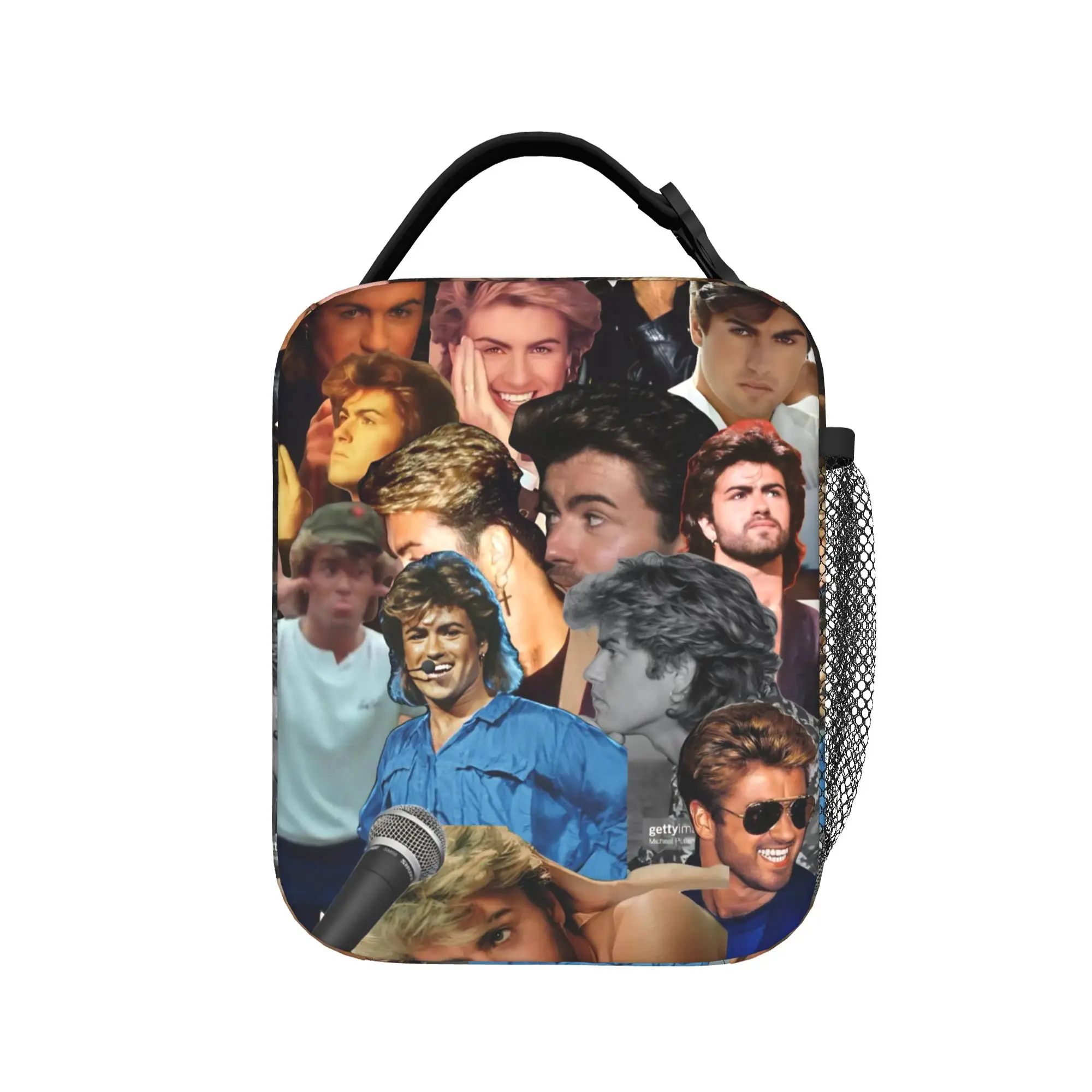 

George Michael British Singer Lunch Bag Cute Lunch Box Portable Insulated Thermal Lunch Bags For Men Waterproof Print Cooler Bag