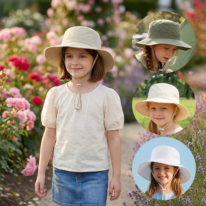 

Summer Kids Sun Hat Breathable Mesh Fisherman Cap Quick Dry UV Protection Outdoor Travel Beach Hat for Boys Big Kids Unisex