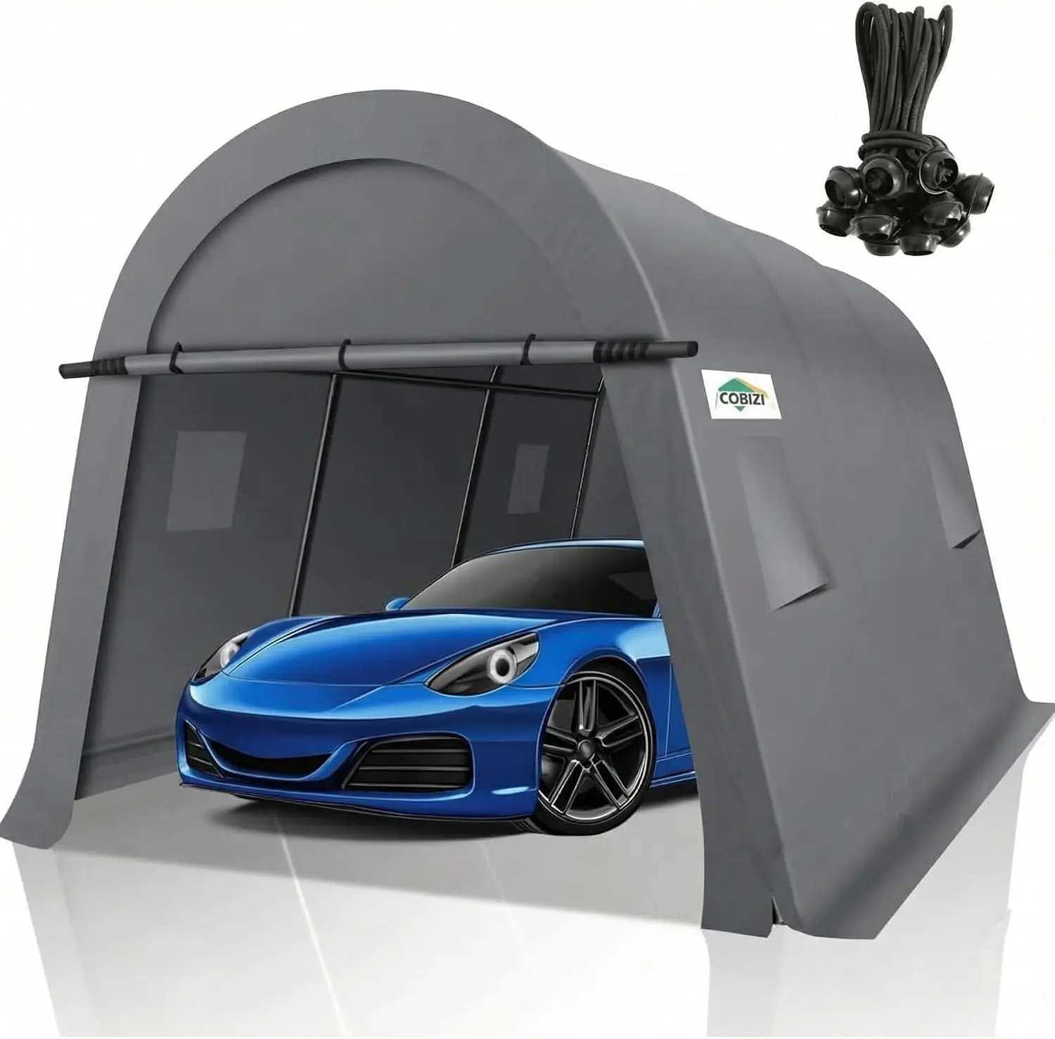 10x15 Carport Canopy Heavy Duty Portable Garage Tent with Double Zippered Roll-up Doors & Vents, Large Space Car Port, Custom