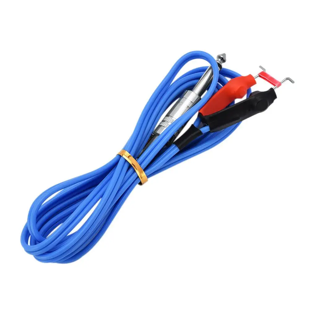 

1pc Tattoo Machine Clip Cord High Quality Silicone Rubber Fireproof Stainless Steel Connector for Power Supply Cords Machines