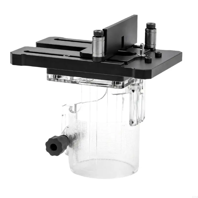 Trim Slotting Guide Attachment with Clear Base, Locking Knobs, Guide Rollers, and Metal Body for Grooving Support, Guided M4YD