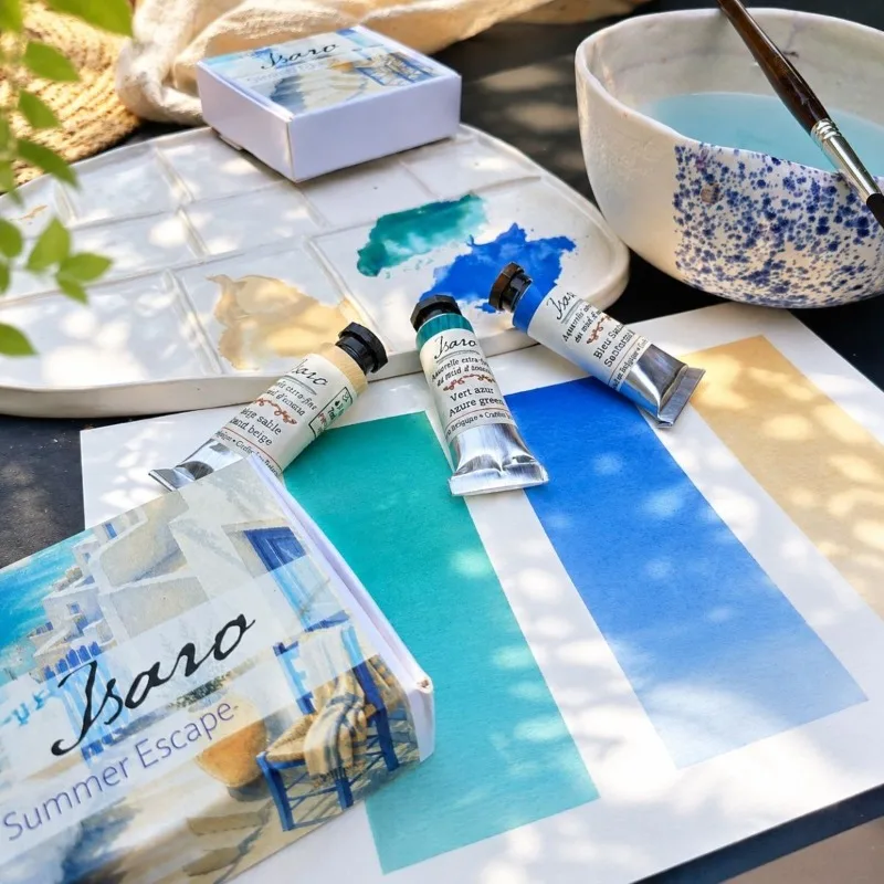 2026 Isaro Summer Escape 3 Colors Watercolor Paint Belgium Handcrafted Artist Watercolour Travel Painting Pigment Art Supplies