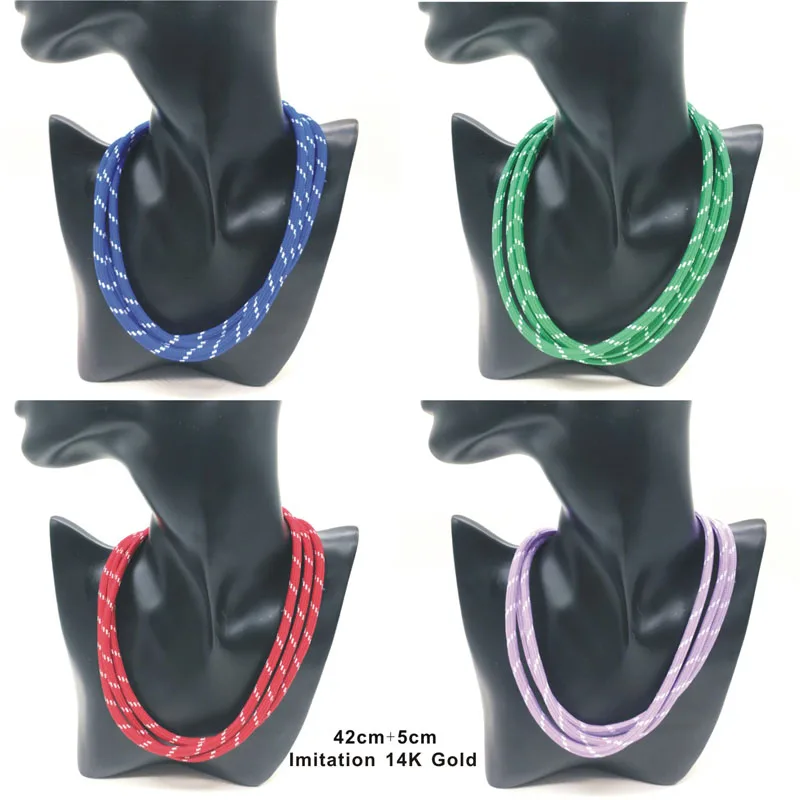 

3pcs/Lot 5mm Gold Color Fashion Colorful Dopamine Cord Necklace Pendant Chain Clasp DIY Creative Adjustble Rope Jewelry Making