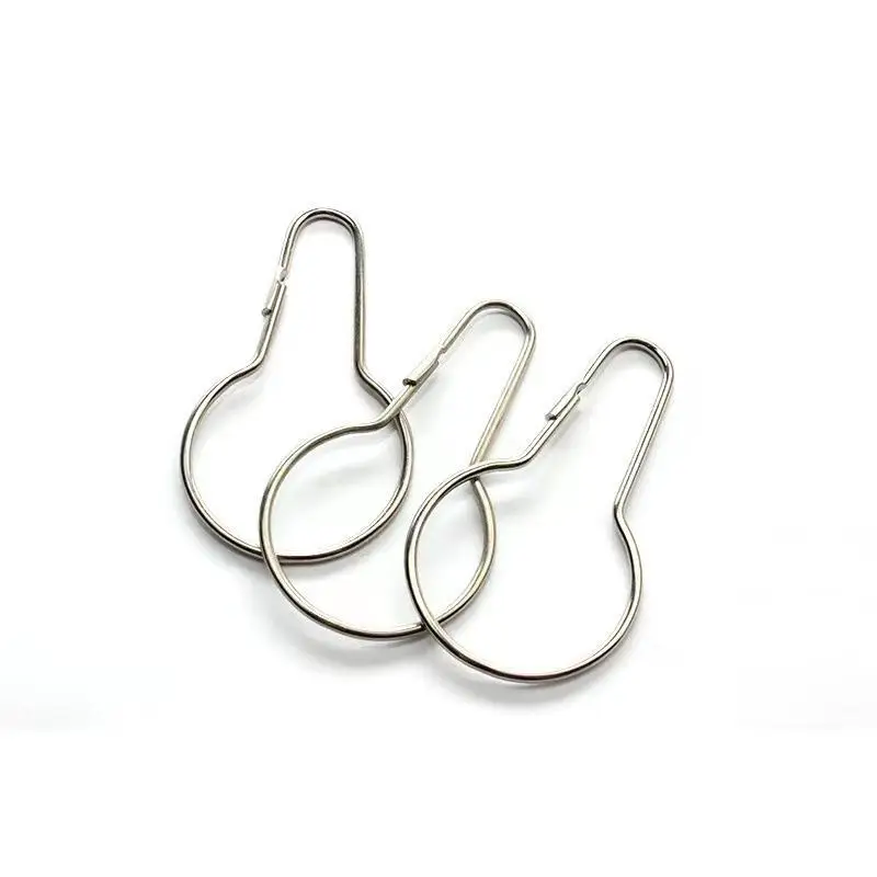 100pcs Metal C Ring Hook With Lock Gourd Type Hook Shower Curtain Curtain Wall Storage Curtain Hook Shower Curtain Accessories
