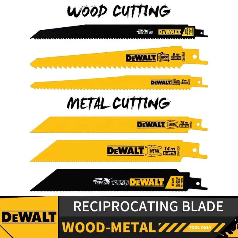 DEWALT Straight Back Wood Cutting Bi-Metal Reciprocating Saw Blades 2X Long Life For DEWALT DCS369 DCS367 DCS389 DCS310