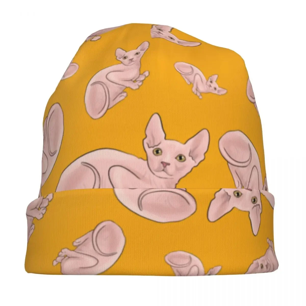 Sphynx Cat Kitty Lovers Bonnet Hat Knitting Hats Fashion Outdoor Skullies Beanies Hats Men's Women's Warm Dual-use Caps