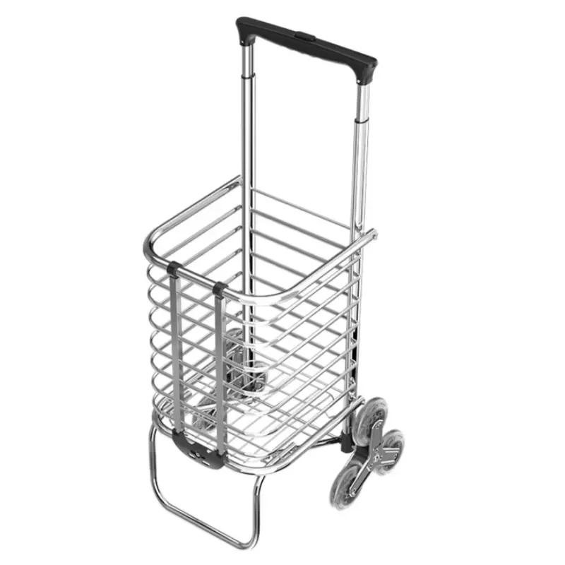 35L Aluminum Stair Climbing Shopping Cart 6 Wheels PVC 40KG Capacity OEM Customizable Tools Storage Folding Grocery Trolley