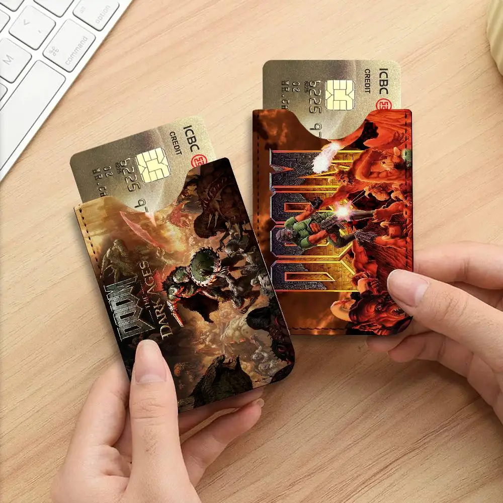 Game D-DoomS E-Eternal Credit ID Business Card Holder, Practical Pocket Gift for Outdoor Driving & Daily Use