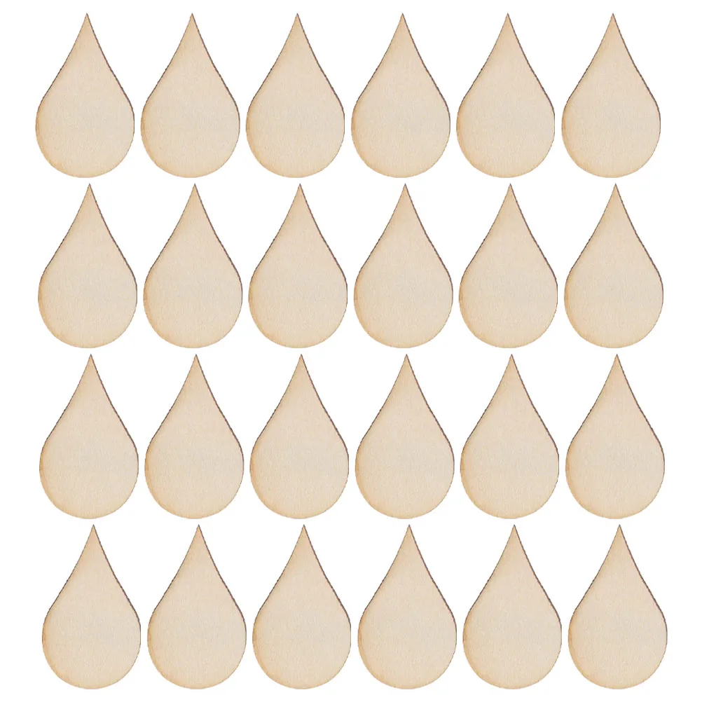 

100pcs Natural Unfinished Teardrop Cutouts Diy Crafts Decorations Wood Slices For Handicraft Supplies Wooden Heart Ornaments