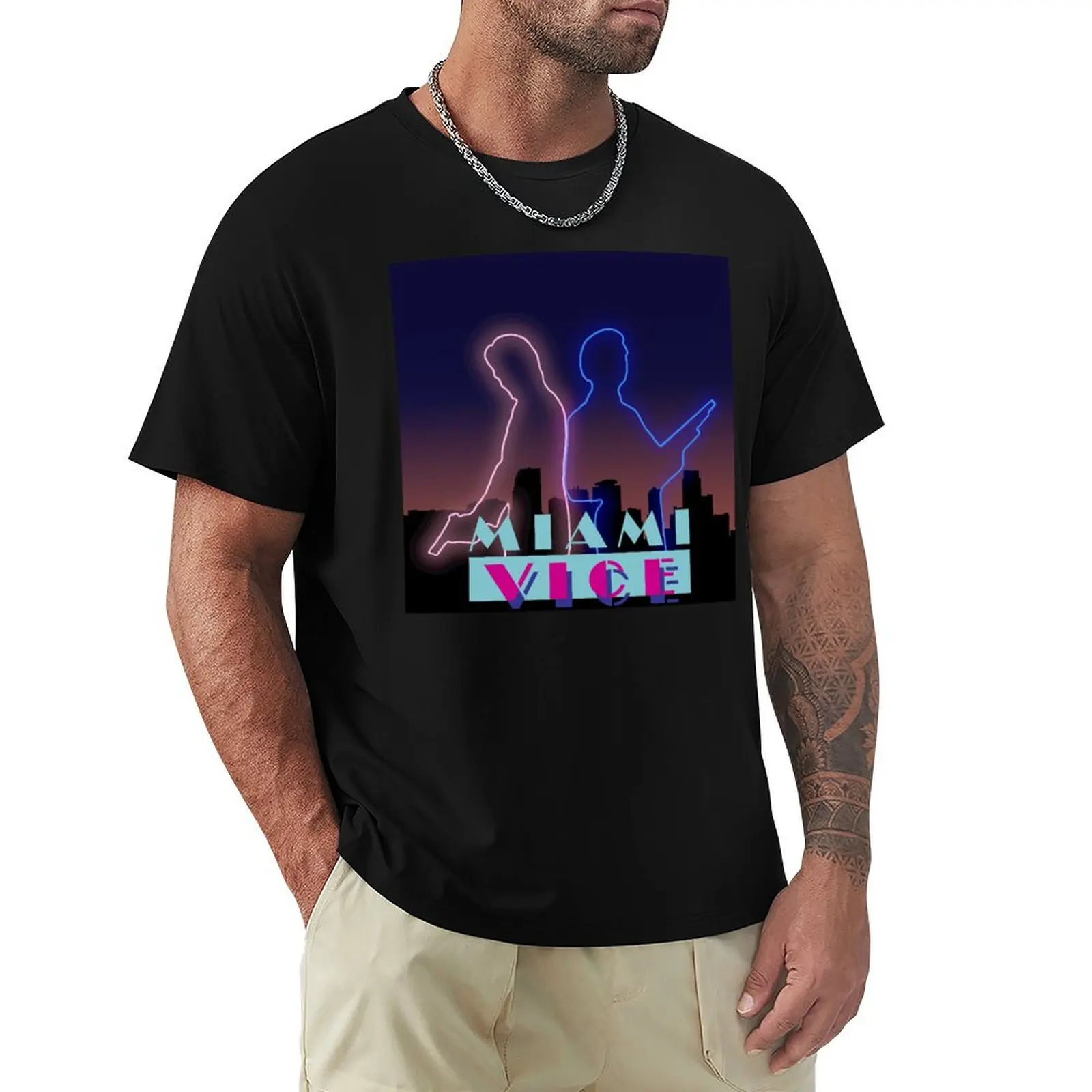 

Miami Vice Neon T-Shirt blanks luxury designer blacks mens designer t shirt