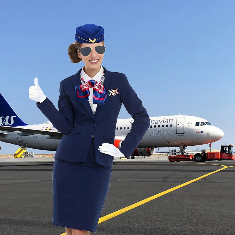 Flight Attendant Clothing Accessories Flight Attendant Classy Airline Dress Up Flight Attendant hat,sunglasses,scarf,Gloves 5