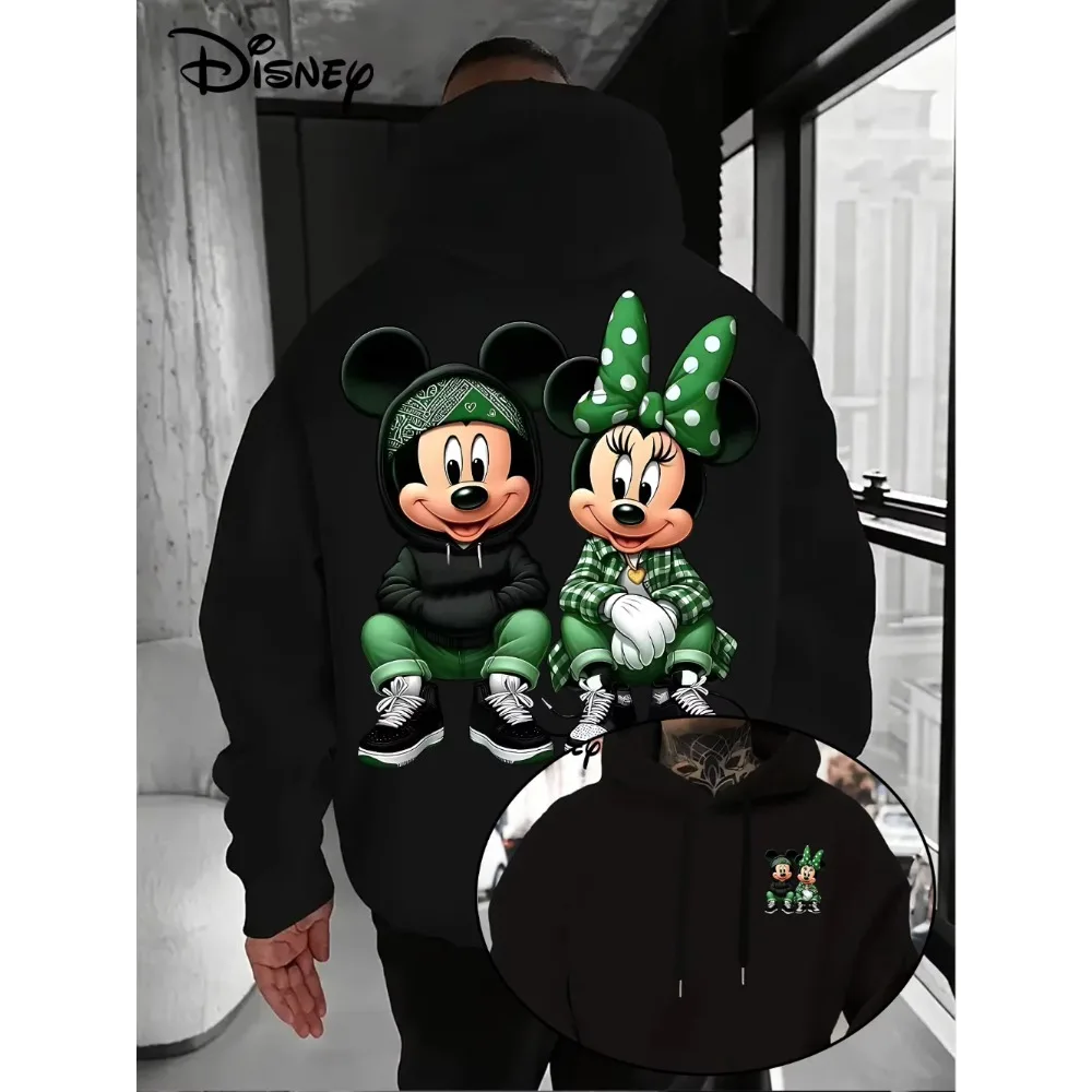 

Мужские толстовки с капюшоном Disney, Микки и Минни Маус, женские толстовки, мужской пуловер, осенне-зимняя флисовая куртка с капюшоном, большие размеры