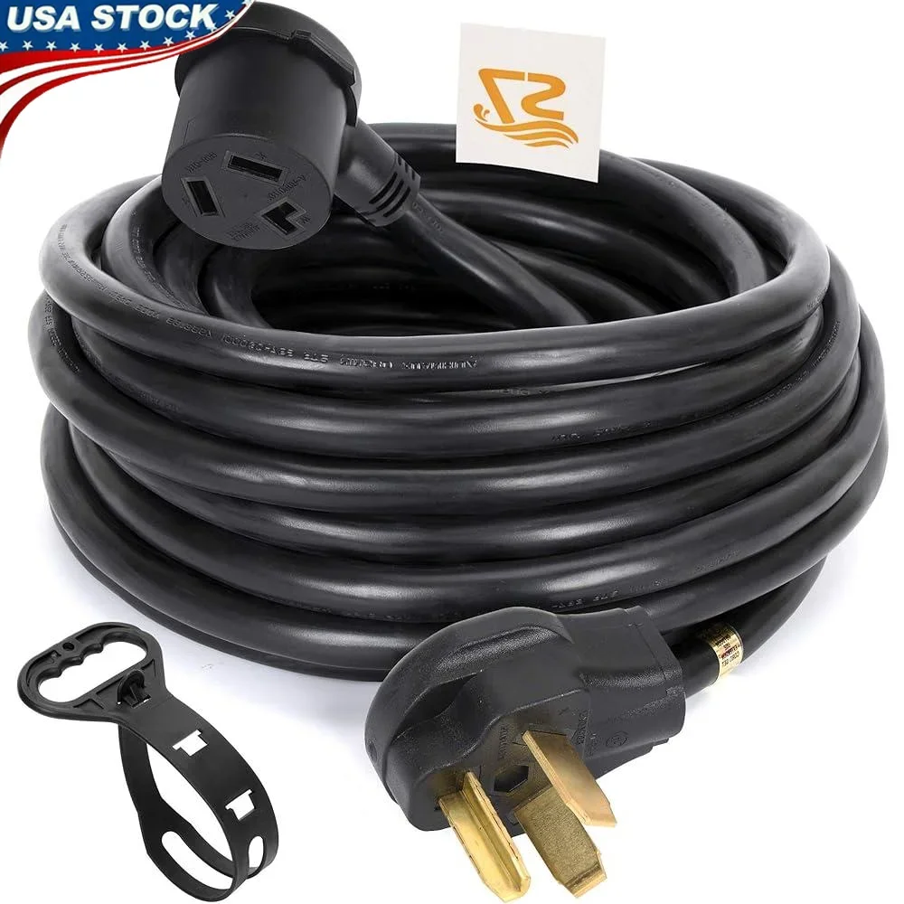 

30Amp 25FT Dryer Extension Cord NEMA 10-30P/10-30R Heavy Duty Outdoor Power Cable Safe Reliable EV Charging Heavy Duty Plug