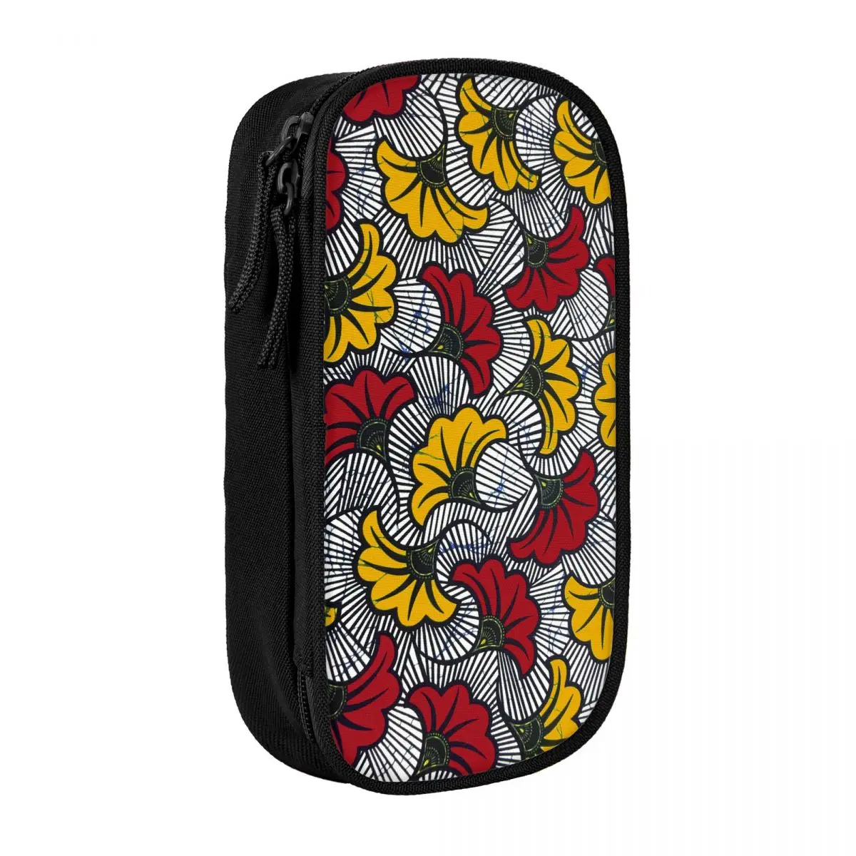 Custom Traditional Geometric African Ethnic Tribal Ankara Pattern Pencil Case for Big Capacity Pencil Pouch School Accessories