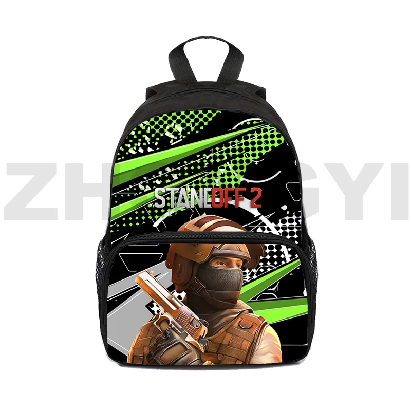 Standoff 2 Game Backpack, Mini mochila escolar para meninos e meninas, mochila casual, bolsa para laptop de viagem, moda quente, 16"