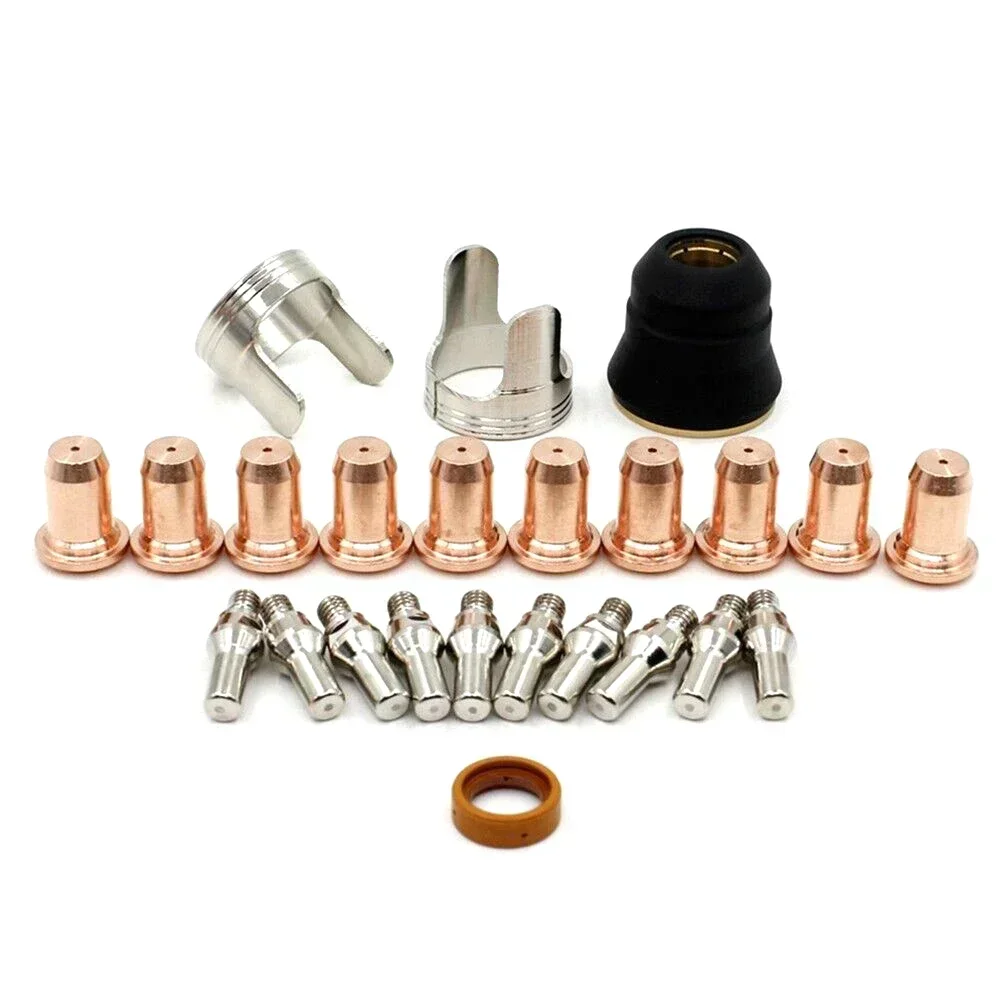 

24pcs 52582 Electrode 51313 1.1 Plasma Nozzle Set For PT60 PT40 IPT-40 Torch 50-60A Plasma Cutting Shied Cap Welding Tool