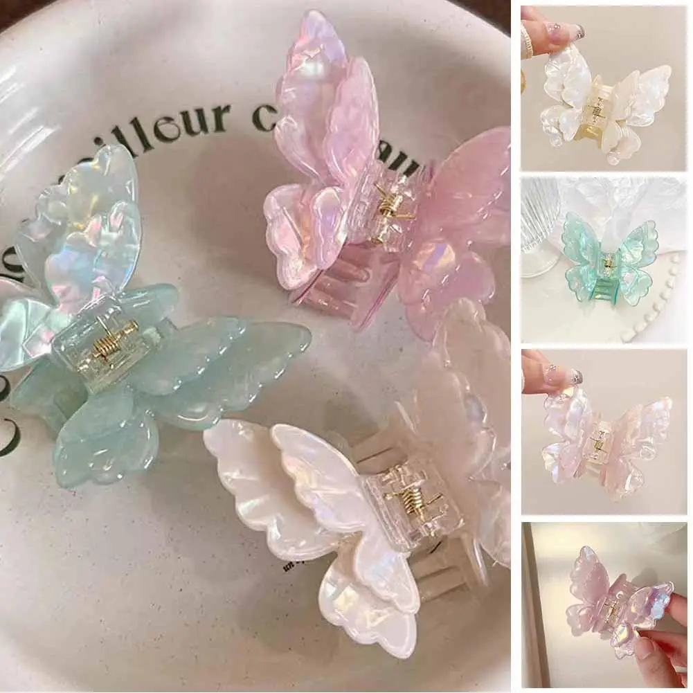 

Fairy Butterfly Hair Claw Acetate Crab Hair Clip Summer Sweet Princess Shark Clip For Women Girl Hairpin Hair Accessories Y3S5