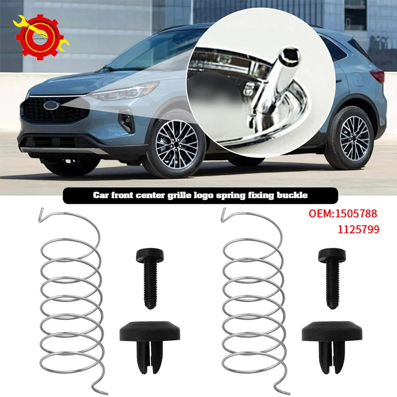 

2pc Car Emblem Mounting Kit Front Center Grille Spring Clip For Ford Focus 2004-2014 Mounting Repair Spring Clips Retainer Parts
