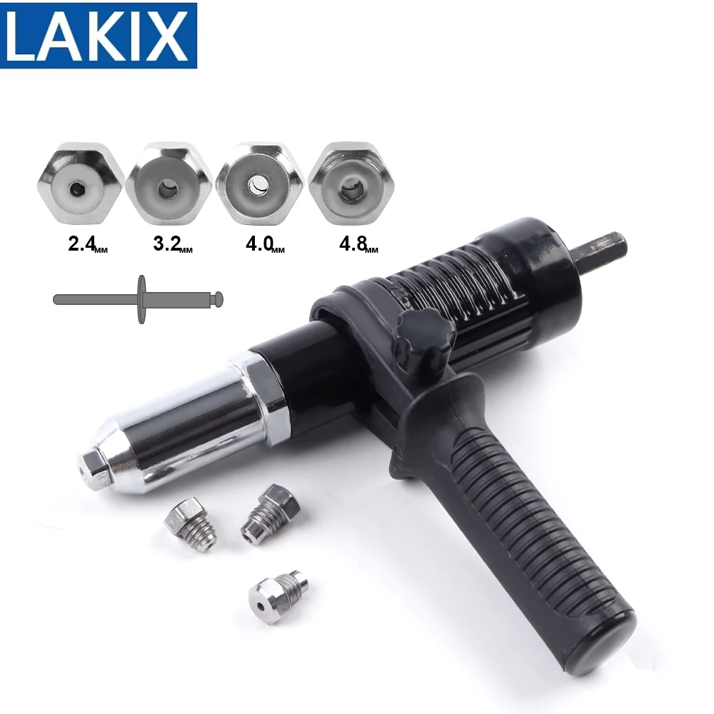 

Easy Rivet Nut Gun Machine Core Pull Accessories Cordless Riveting Gun Drill Adapter Insert Nut ,2.4/3.2/4.0/4.8mm
