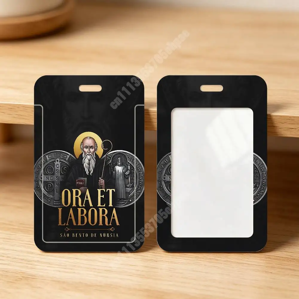 Sao Bento St Benedict Cross Plastic Card Holder Staff ID Card Clear Transparent Campus Access Name Tag view 6